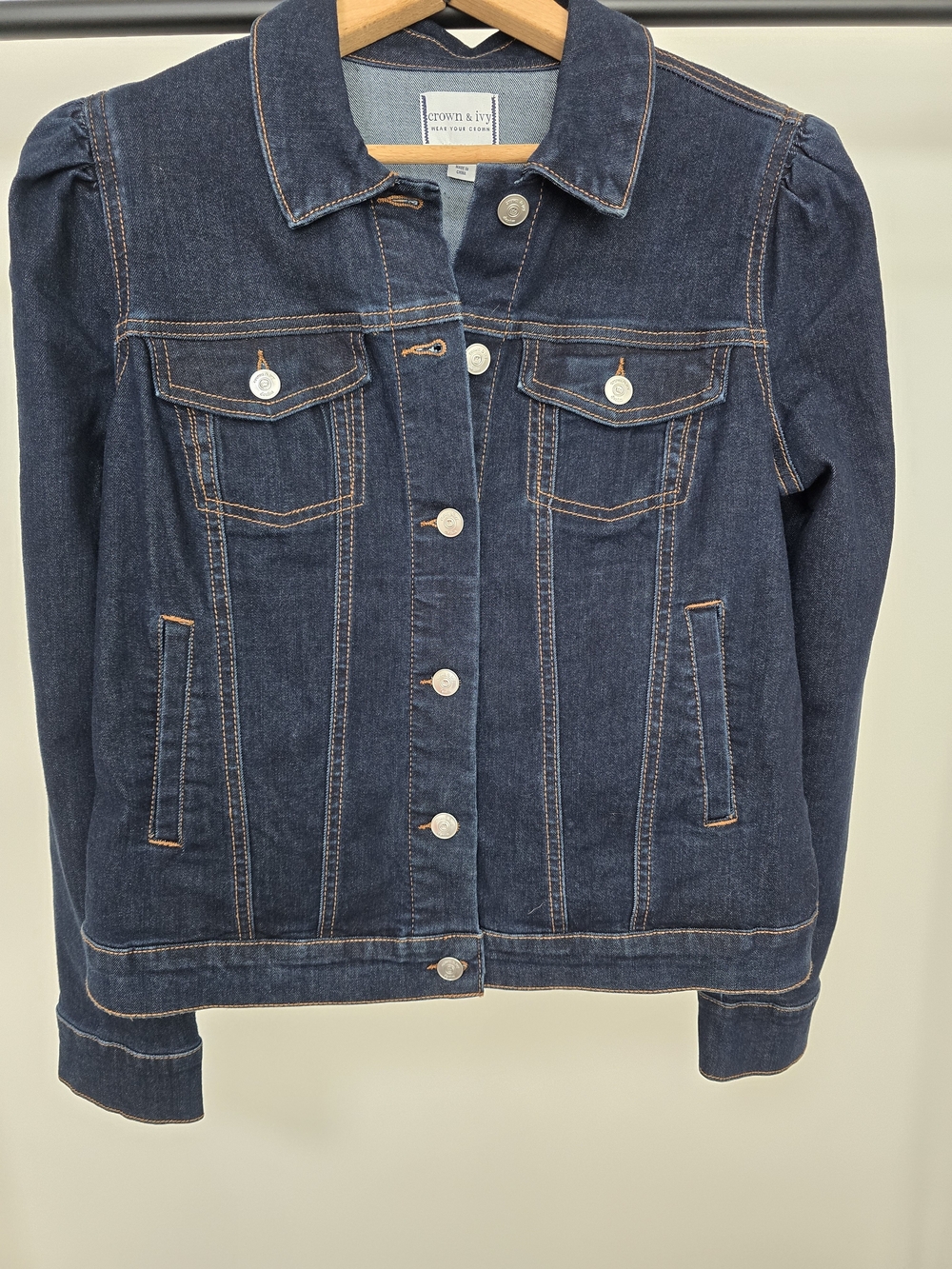 crown & ivy Indigo Denim Button-Front Jacket NEVER WORN